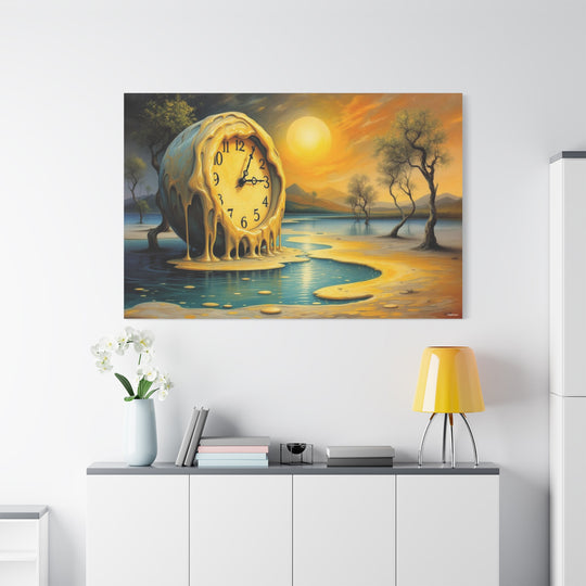 Melting Clock Canvas Wall Art