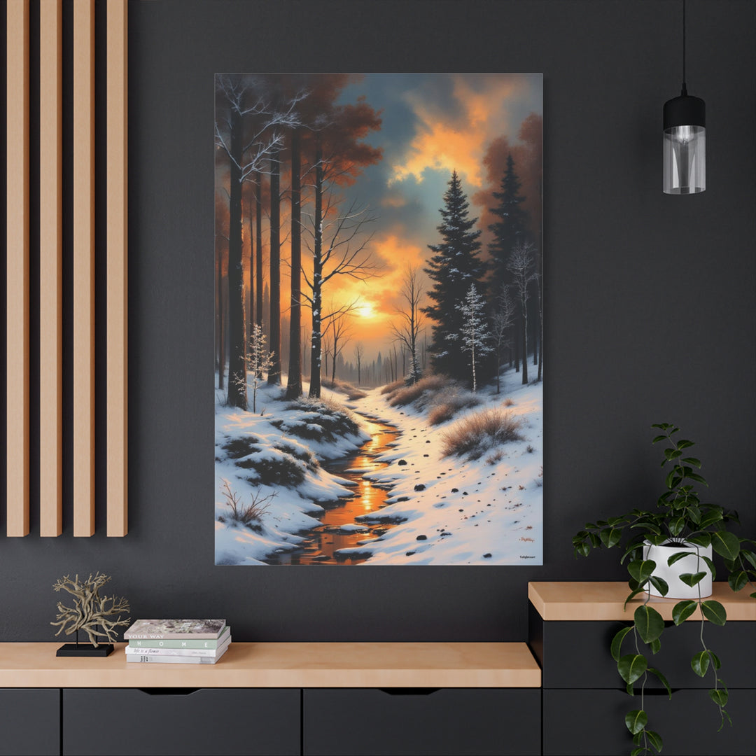 Winter In The Forest Canvas Art