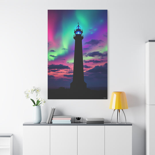 Vibrant Aurora Lighthouse