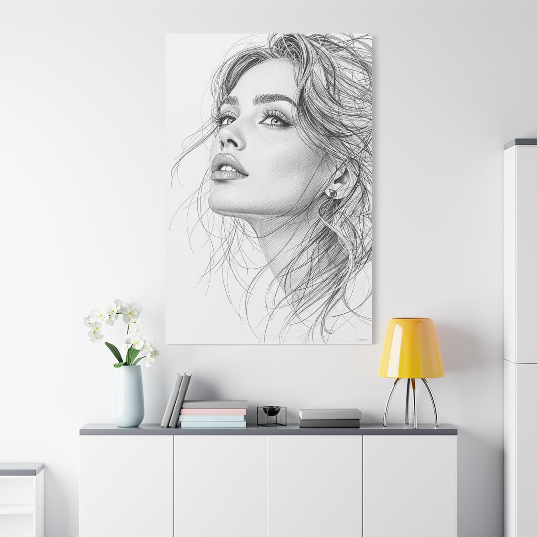 Elegant Woman Portrait Canvas Wall Art