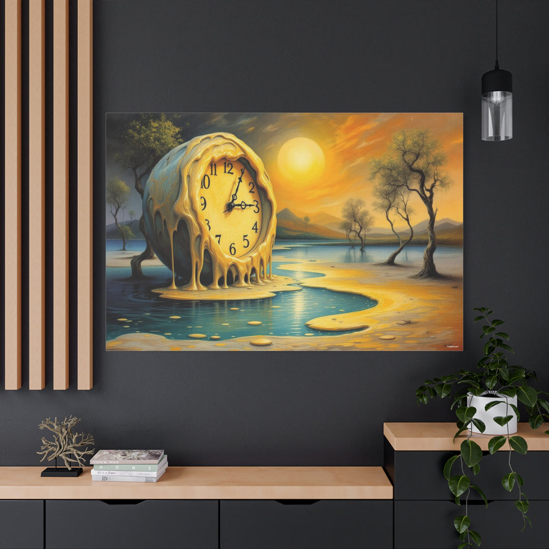 Melting Clock Canvas Wall Art