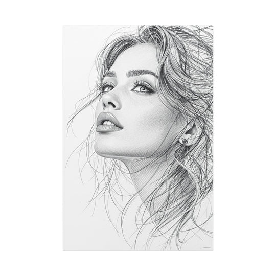 Elegant Woman Portrait Canvas Wall Art