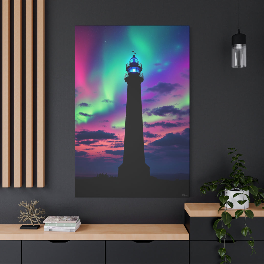 Vibrant Aurora Lighthouse