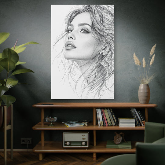 Elegant Woman Portrait Canvas Wall Art