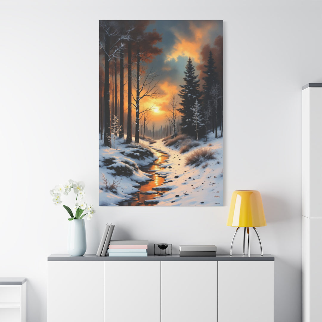 Winter In The Forest Canvas Art