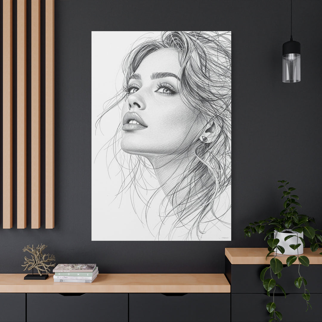 Elegant Woman Portrait Canvas Wall Art