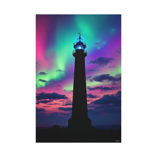 Vibrant Aurora Lighthouse