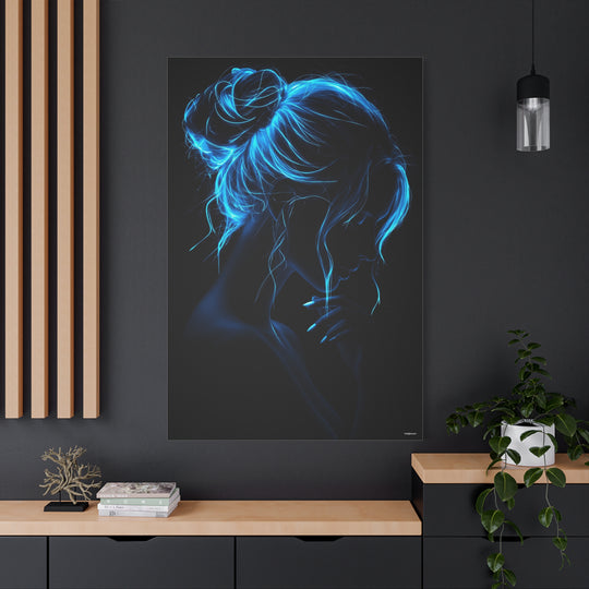 Neon Female Canvas Wall Art