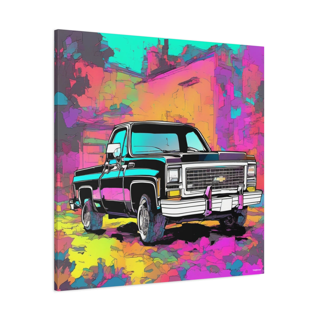 InkPunk Black Chevy Canvas Wall Art