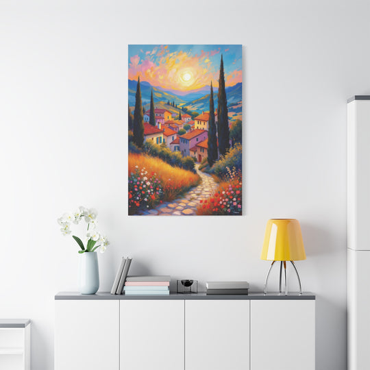 Italian Village Scene Canvas Art