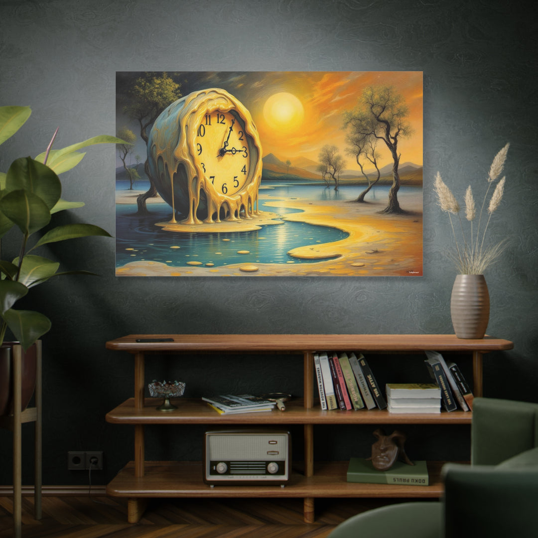 Melting Clock Canvas Wall Art