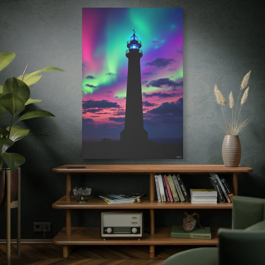 Vibrant Aurora Lighthouse